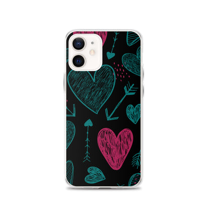 Clear Black Heart and Arrow Case for iPhone®