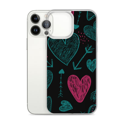 Clear Black Heart and Arrow Case for iPhone®