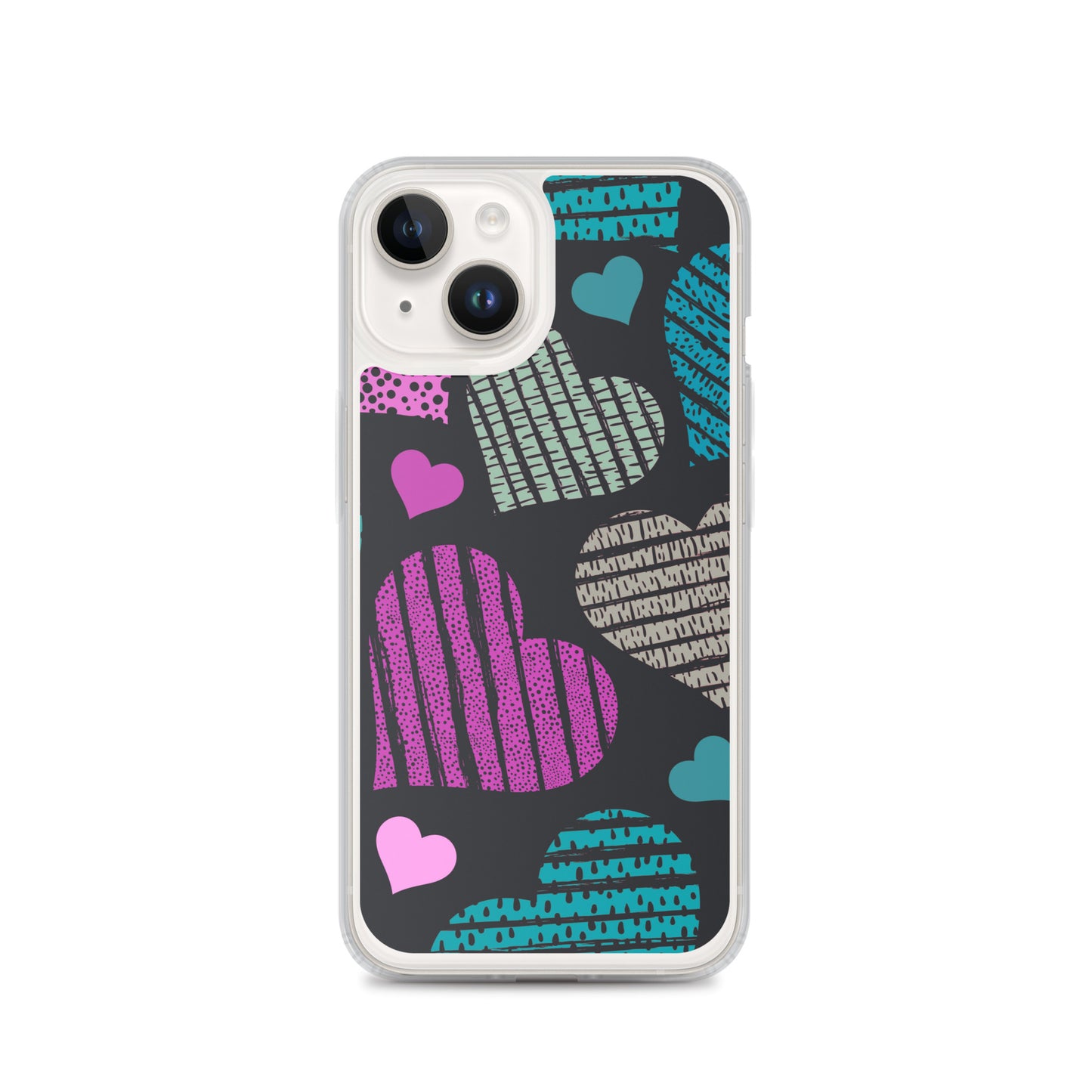 Clear Black Hearts Case for iPhone®