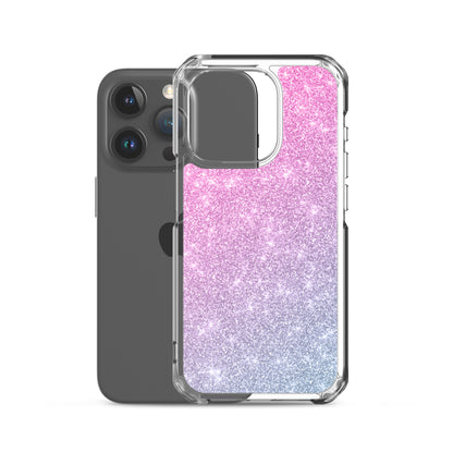 Ombre Pink Glitter Clear Case for iPhone®